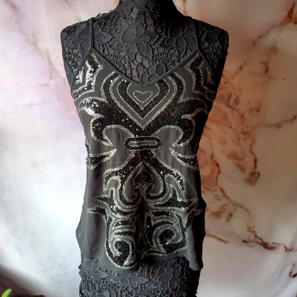 Express Dressy Sequin Tank